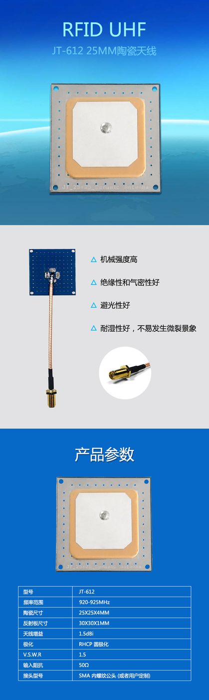 36MM 陶瓷天线 2.2dBi 产品实拍