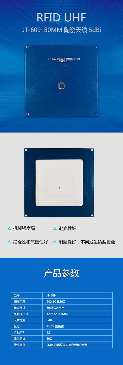 80MM 陶瓷天线 5dBi 产品实拍
