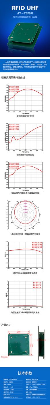 JT-T075R 4dBi四臂螺旋圆极化天线 产品实拍