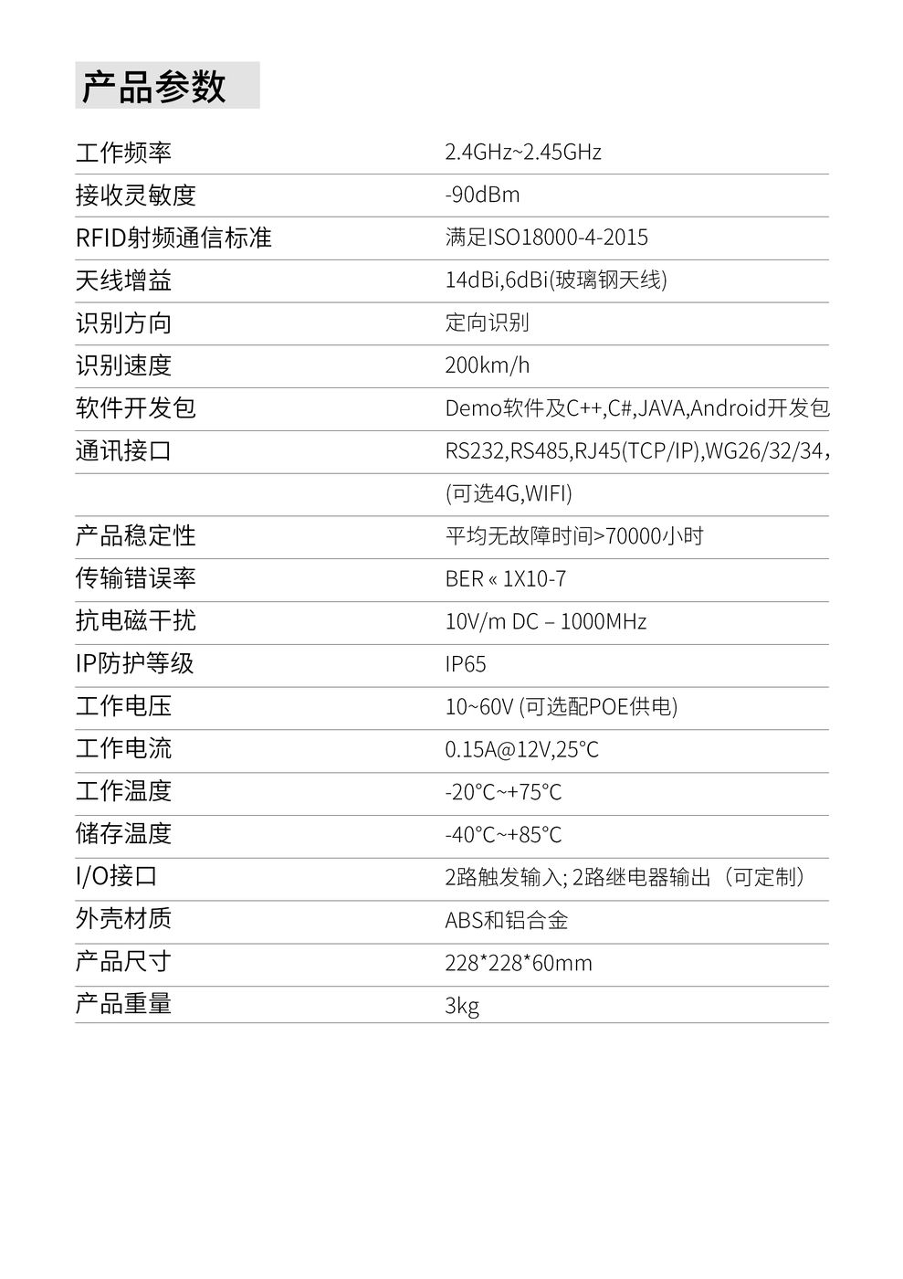 2.4G RFID有源读写器 JT-Y2423 产品实拍